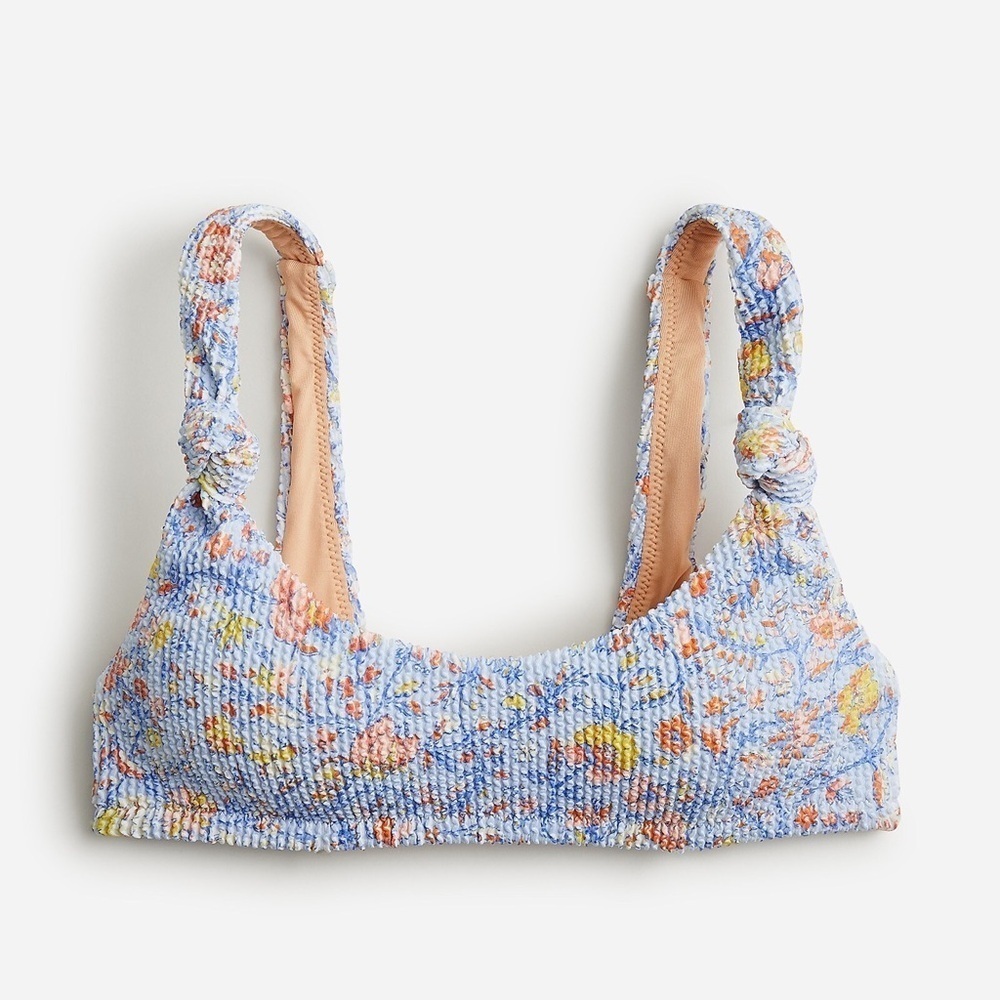 J. Crew Scrunchie Knotted Scoopneck Top in Afternoon Floral